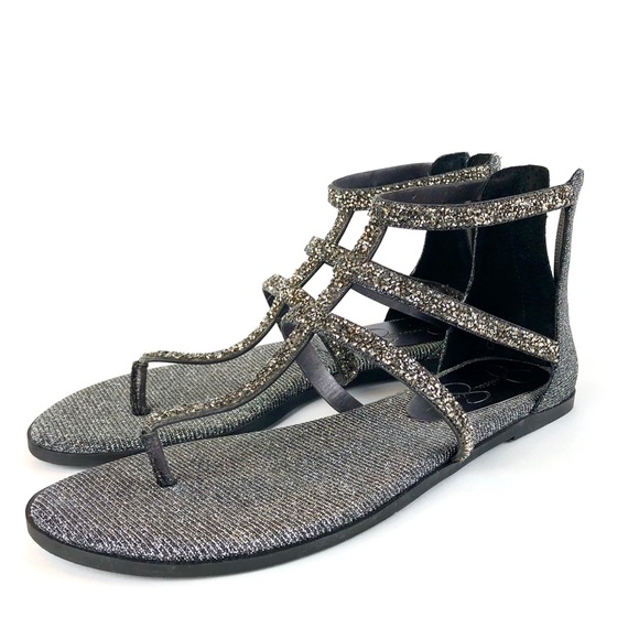Jessica Simpson Shoes - Jessica Simpson Cammie Black sparkle sandals flat